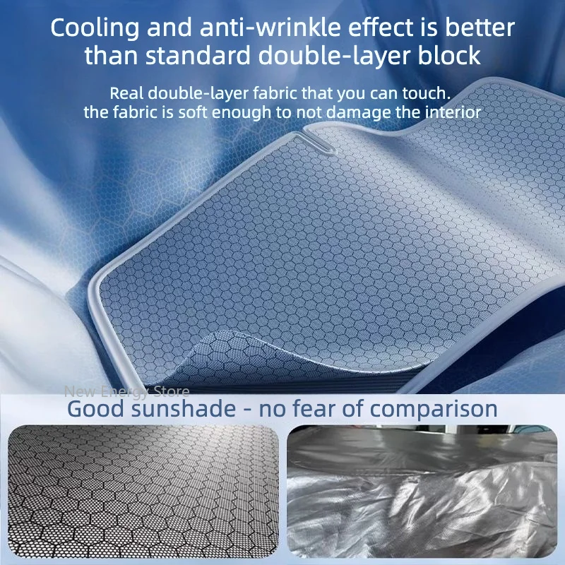 For XPeng G6 Car Front Windshield Sunshade Graphene Double Layer Sun Visor Heat Insulation UV Protection Cooling Accessories