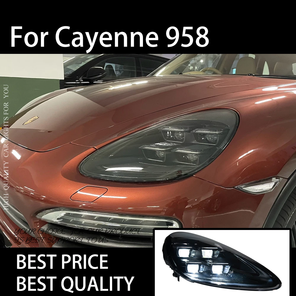 

Автомобильные фары для Cayenne 958 2011-2018, светодиодные автомобильные фары в сборе, обновленный дизайн 2024, стильный дизайн, проектор с 4 линзами, аксессуары