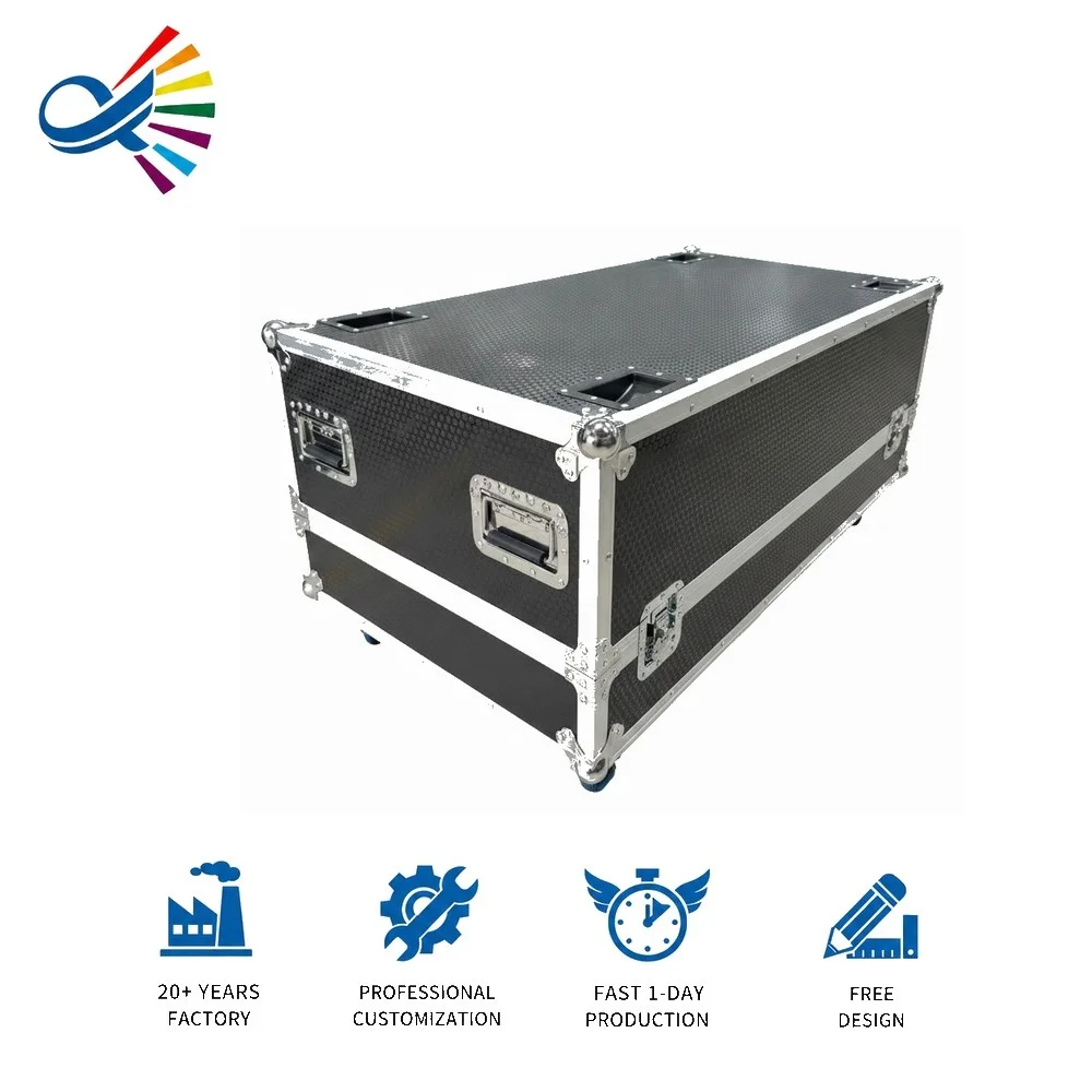 OEM ODM Customized Durable Universal ATA Flight Case Aluminum Road Case For Two RCF NX L24-A Speakers