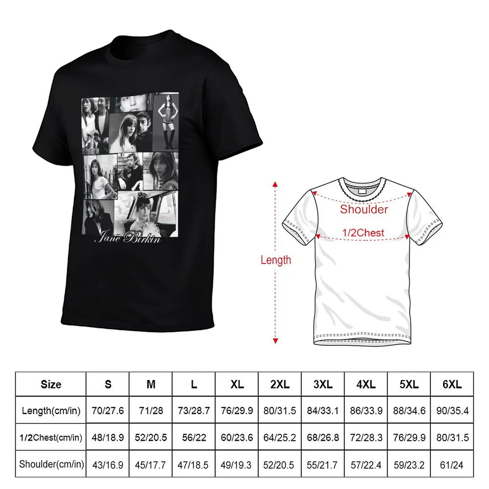JANE BIRKIN - BLACK, Jane and Maggie T-Shirt sublime summer clothes Men's cotton t-shirt