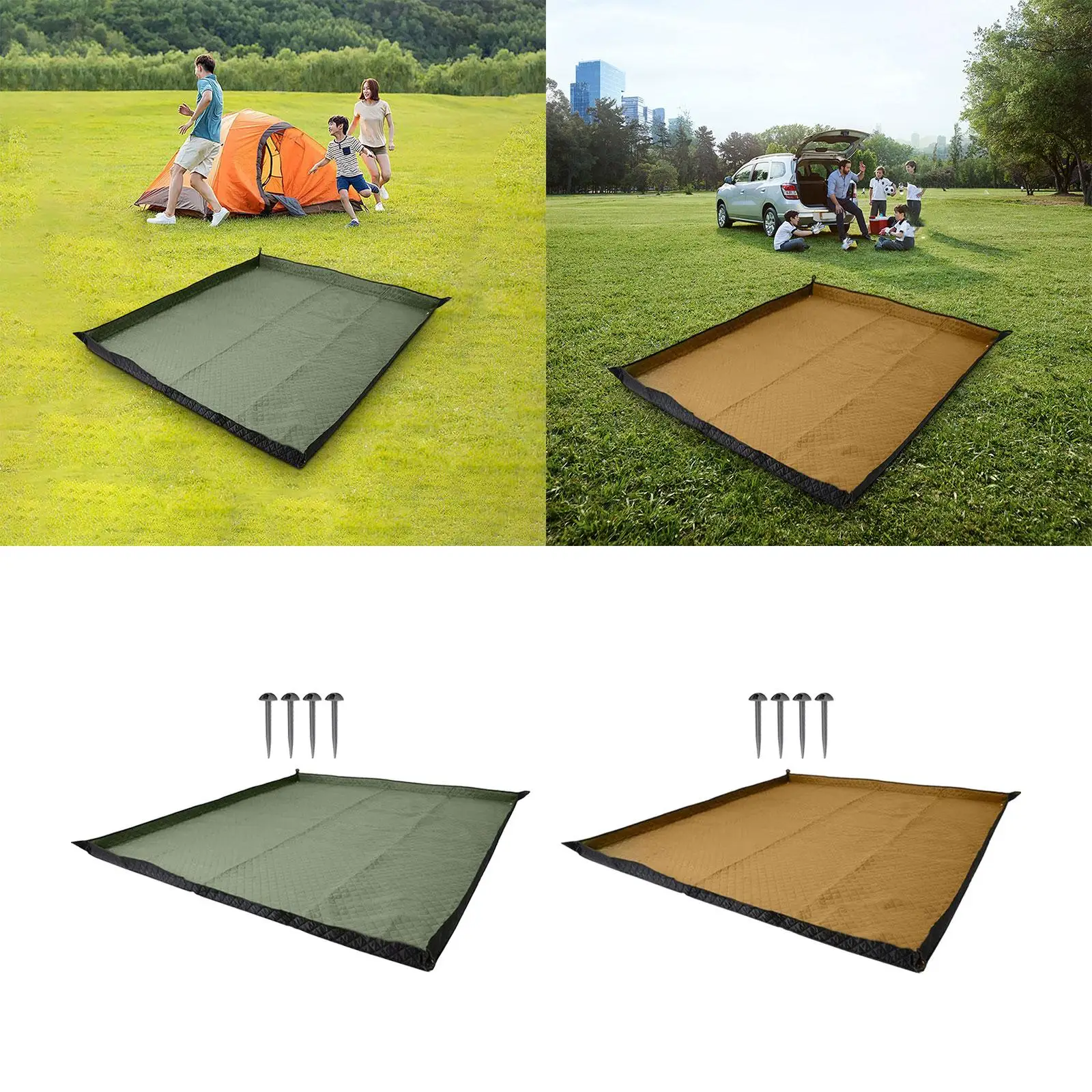 Picnic Blanket Tent Pad Rug Waterproof Grass Park Blanket Mattress Camping Mat Sleeping Pad for Travel Family Outdoor Party