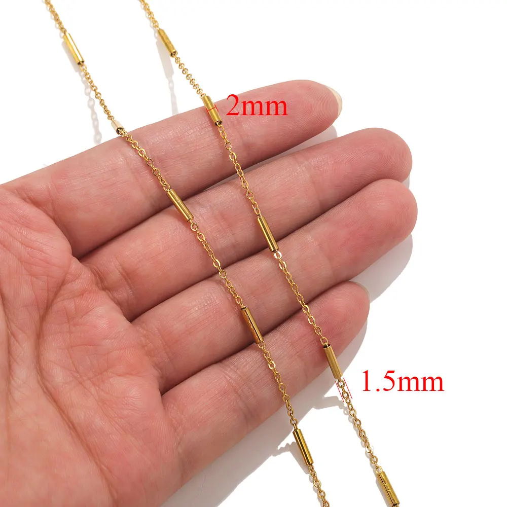 2 Meter Lippen Perlen Kette Edelstahl Kabel Ketten für Schmuckherstellung DIY Halskette Armband Zubehör Goldkette Erkenntnisse