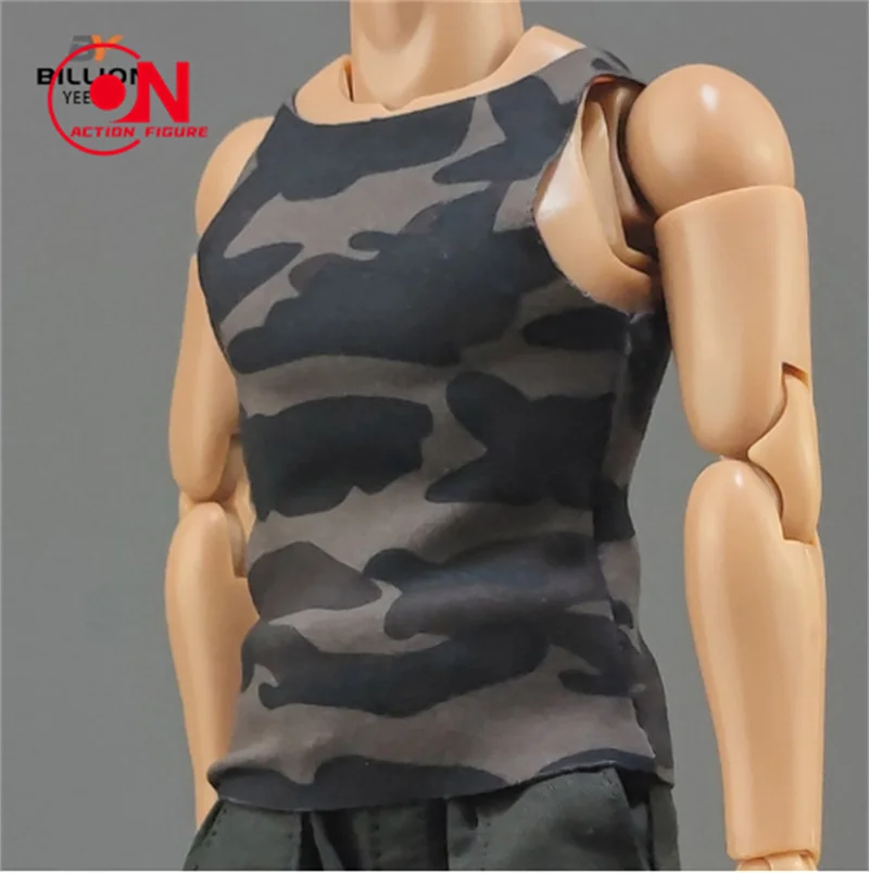 1/6 مقياس الذكور الجندي متعددة تي شيرت ملون سترة بلا أكمام ملابس رياضية لشخصية العمل 12 بوصة جسم عضلي قوي #4