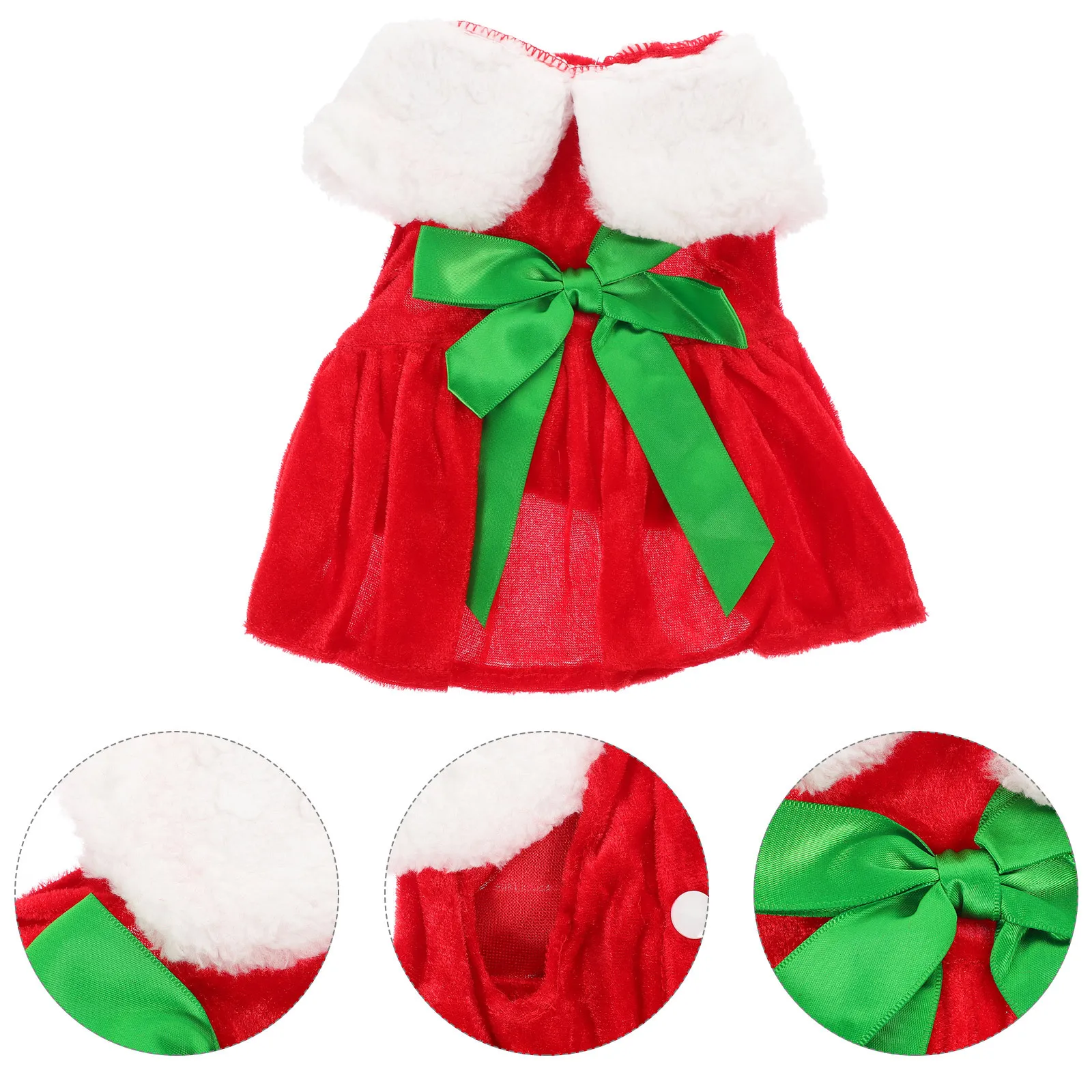 

Comfortable Dog Clothing Santa Bow Dress Winter Warm Coat Stylish Pet Costume Adorable Puppy Apparel Cute Dog Clothes