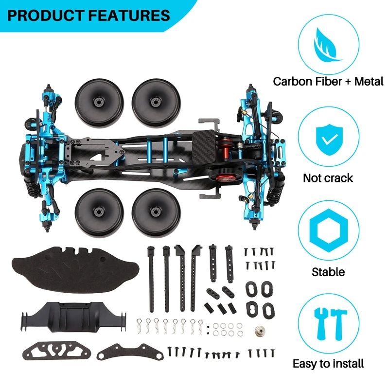 DIY RC Car Center Drive Drift Racing Frame 1/10 D5S RC Car Carbon Fiber Frame DIY KIT High Speed Racing Model