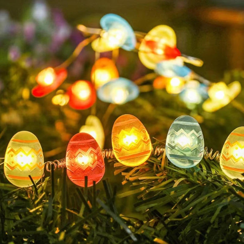 2 m Lichterkette, Osterdekoration, Zuhause, 20 LEDs, Hasenei, Kaninchen-Lichterkette, Kindergeschenk, Frohe Ostern, Party, Heimdekoration 2026