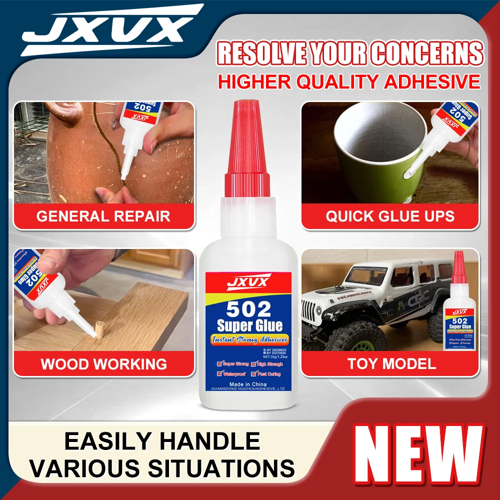 Papelaria loja adesivo forte instantâneo super líquido Universal plástico Metal madeira 502 cola de cianoacrilato, Nova fórmula melhorada 50 g, Satisfaz todas as necessidades, Adesivo reparador multiuso