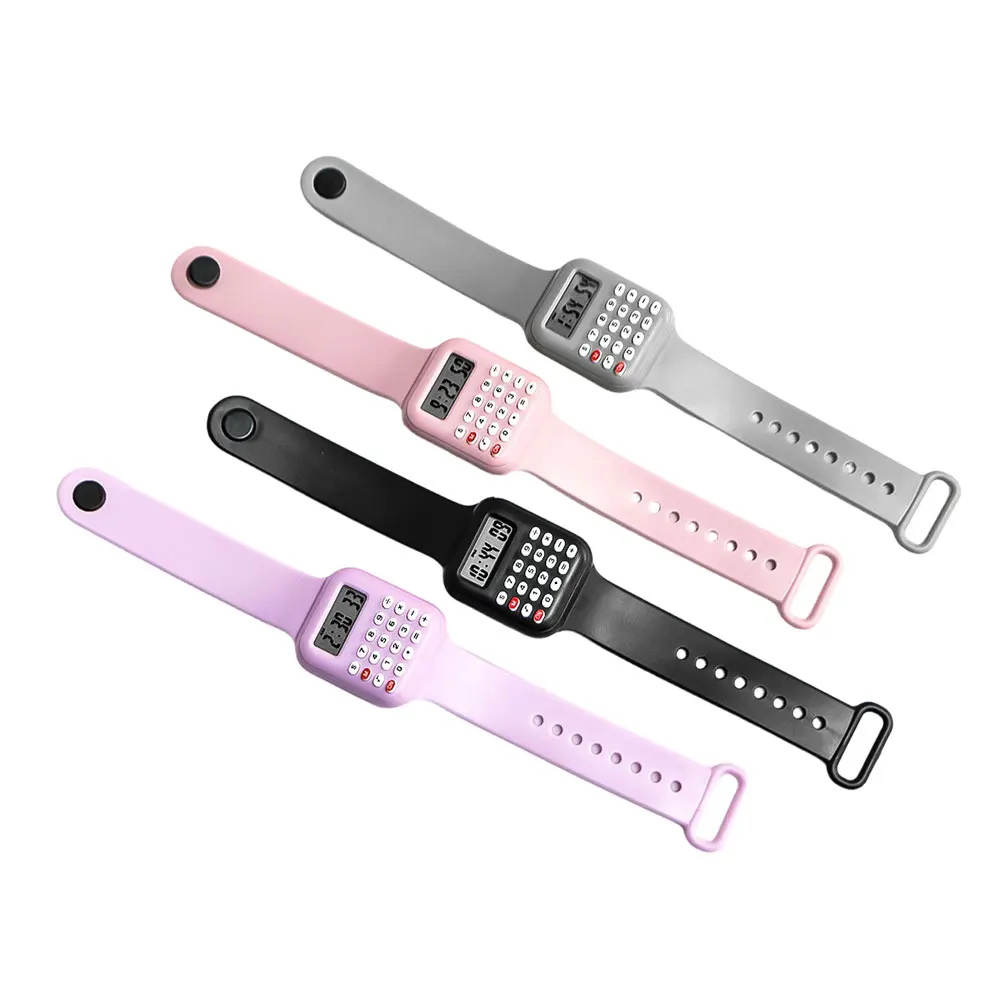 

Мультимедийные спортивные часы с креативным дизайном, электронным калькулятором, цифровым дисплеем даты, съемным ремешком, подарок для ребенка