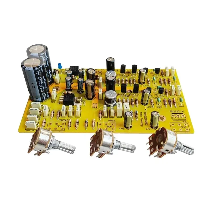 DLHiFi NAD Fully Discrete 2SA992 2SC1845 HiFi Tone Preamp Board With ALPS Potentiometer Base NAD3020