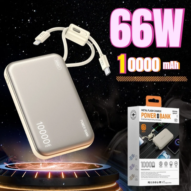 

Портативный CCC 3C 66 Вт быстрая зарядка PowerBank встроенный кабель 20000 мАч запасной аккумулятор большой емкости для Huawei Samsung IPhone Xiaomi