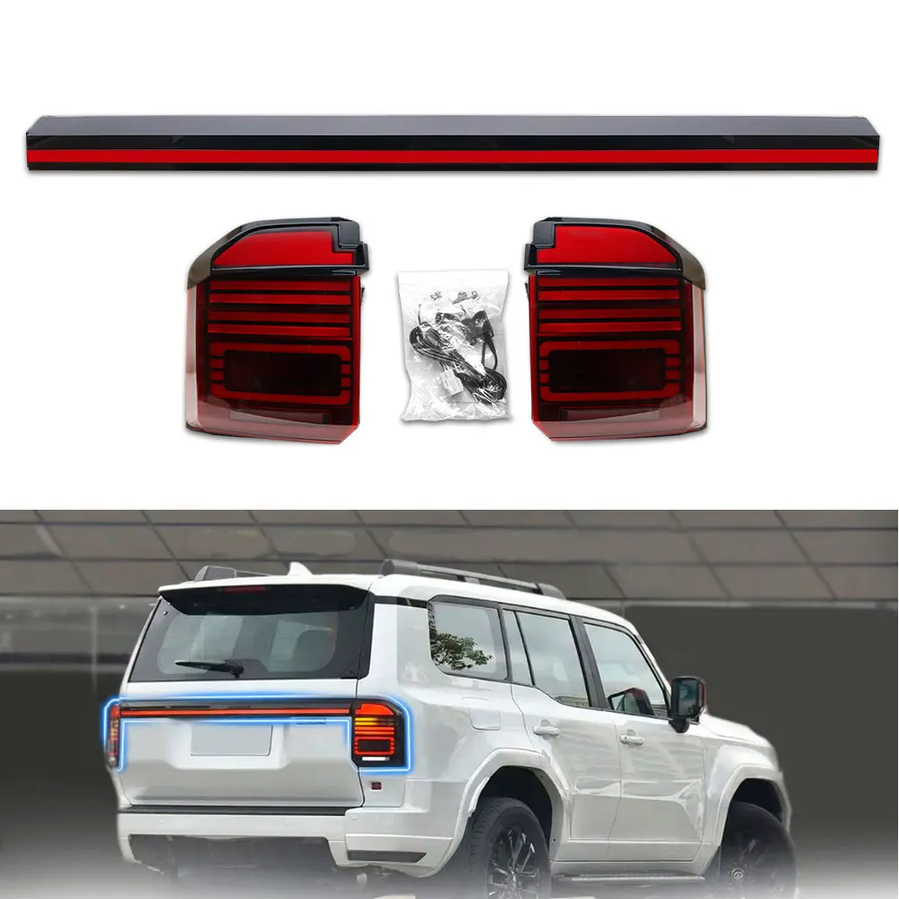 

Комплект светодиодных задних фонарей + улучшенные высококачественные динамические светодиодные фонари багажника для Prado LC250 2024 2025