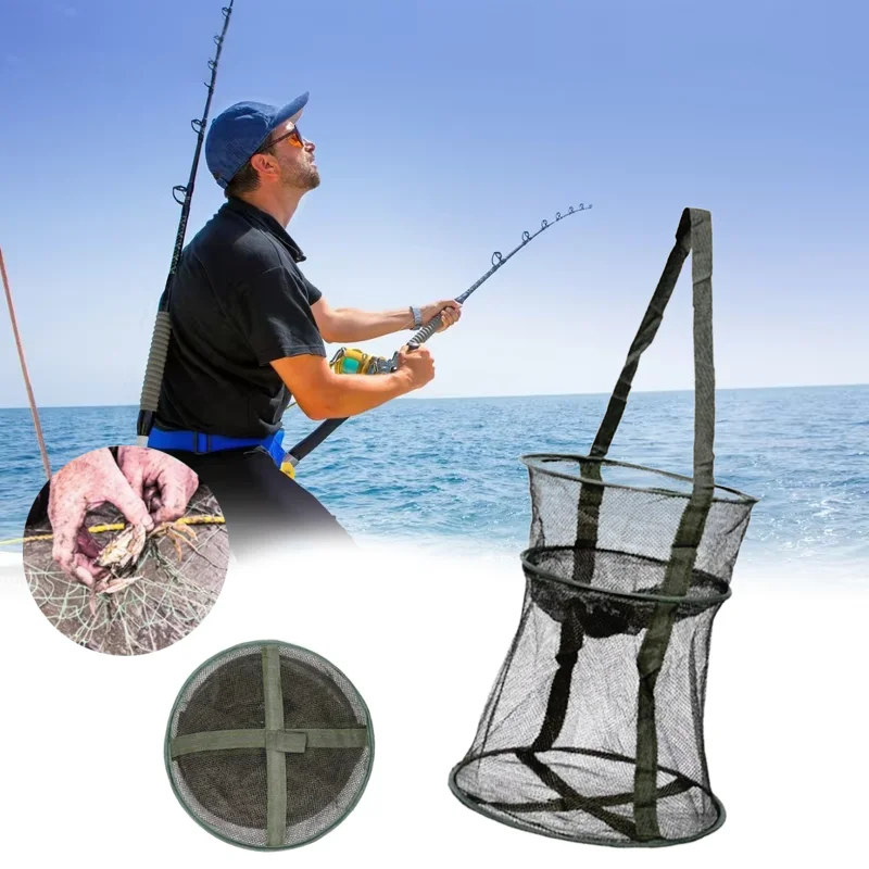 Red de pesca plegable, trampa plegable para camarones para anguila, cangrejo, langosta, pececillo, cangrejo, atrapasueños portátil, equipo de pesca al aire libre