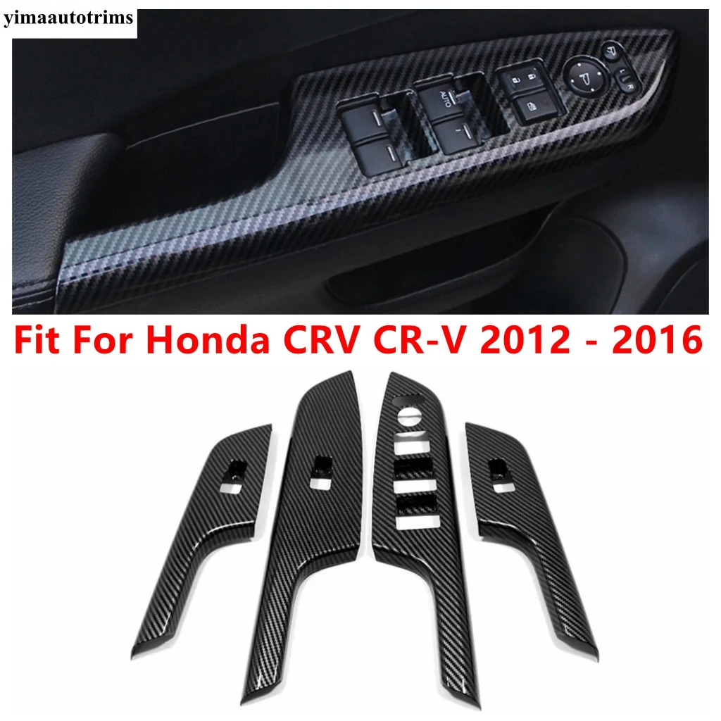 

Car Inner Door Armrest Window Lift Button Switch Panel Cover Trim For Honda CRV CR-V 2012 - 2016 ABS Carbon Fiber Accessories