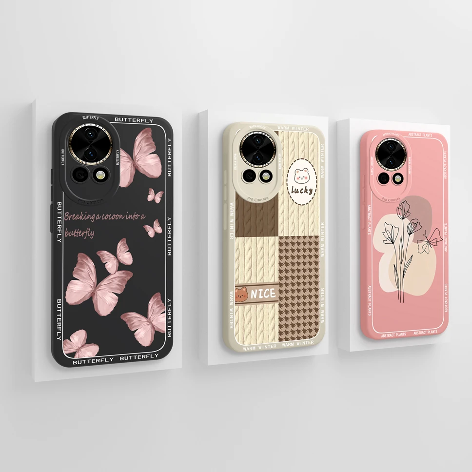 New Case For Huawei Nova 12 12Pro 12Ultra 5G Stylish Style Soft Liquid Silicone Shockproof Protective Back Cover Anti Slip Funda