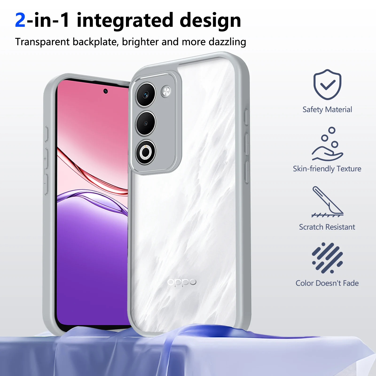 

For oppo A5 PRO Csae Simple transparent acrylic PC anti-fall back cover For OPPO F29/A5x 4G 5G shockproof bumper Funda