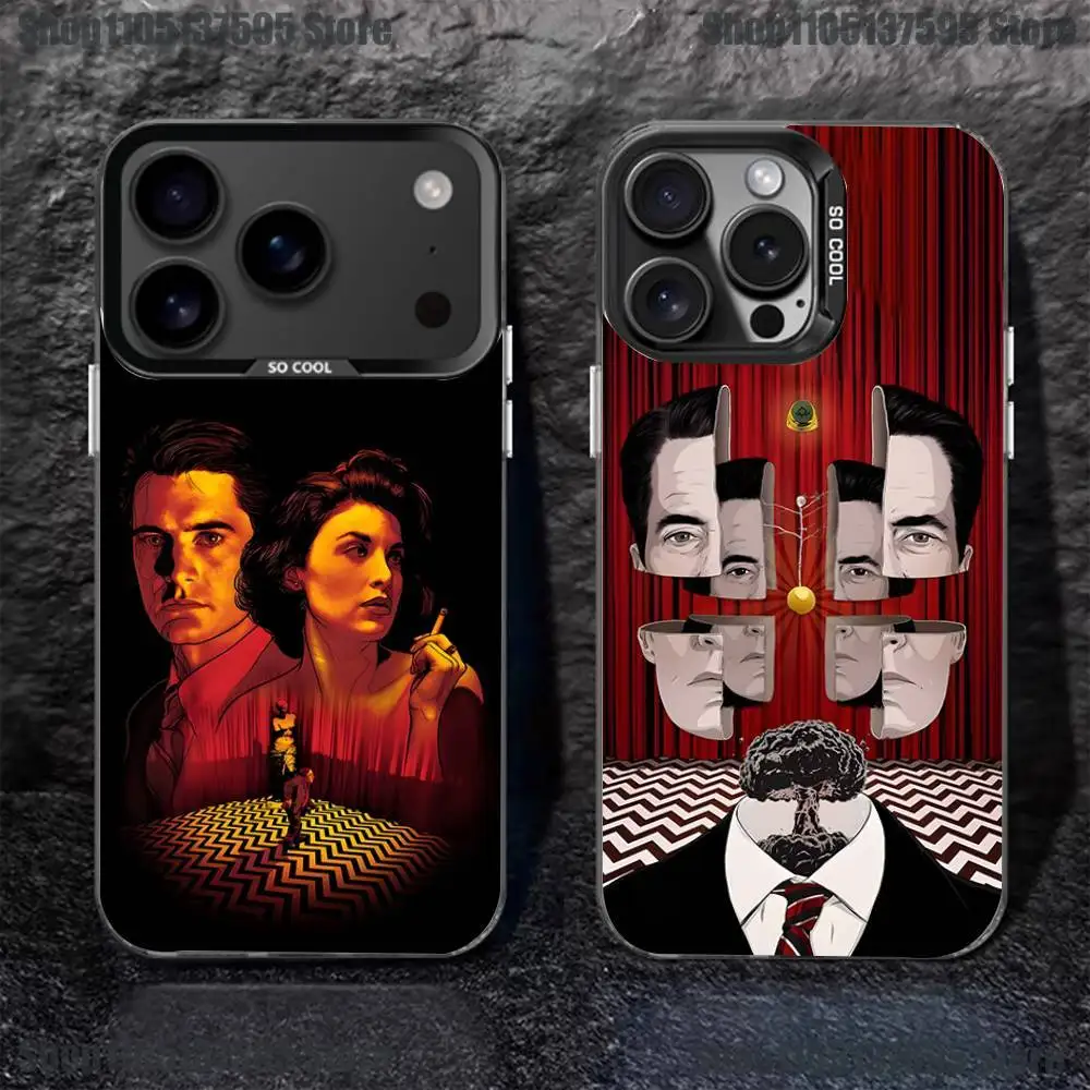 حافظة هاتف Twin Peaks Fire Walk With Me لهاتف iPhone 17,16,15,14,13,12,11,Pro,XS,Max,Plus,Mini,SE4,E غطاء أسود غير لامع مقاوم للصدمات
