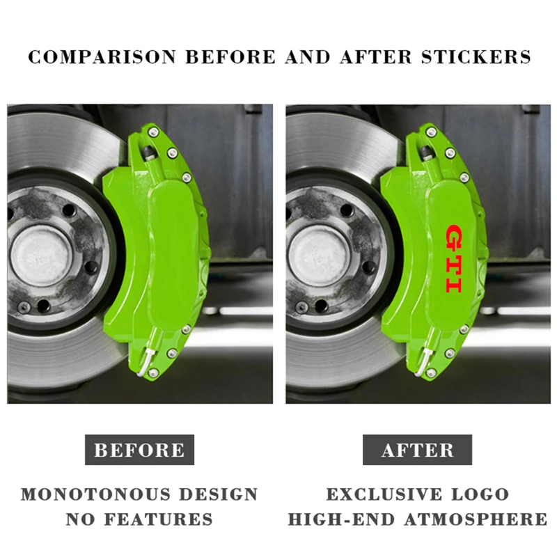 Cup Holders 4Pcs Car Caliper Sticker Tire Brake Cover Body Decals For Volkswagen VW GTI R Line Golf Polo Jetta Passat Bora Sagit view 2