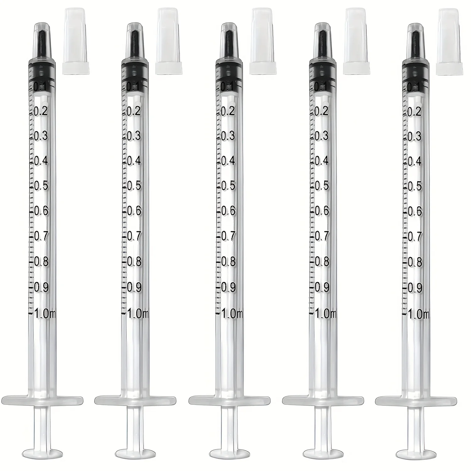 100/200 Stück 1ml 1cc Spritze, Kunststoffspritze mit Kappe, geeignet für die orale Einnahme von Haustieren, Nahrungsergänzungsmitteln, Öl oder als Klebstoffapplikator – Detail 10