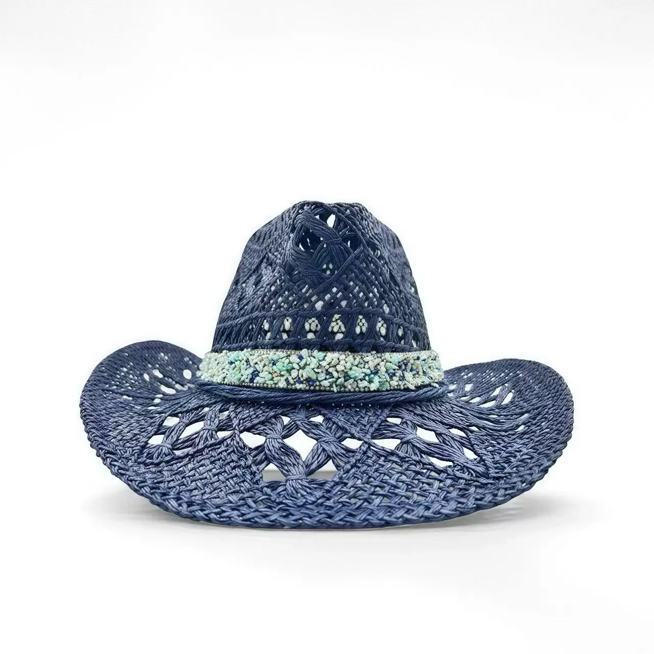 

HongLuan Beach Blue Cowboy Straw Hat Man for Cowboy Hat Party ,Cowboy Accessories & Cowgirl Hats for Ladies Adults Woman