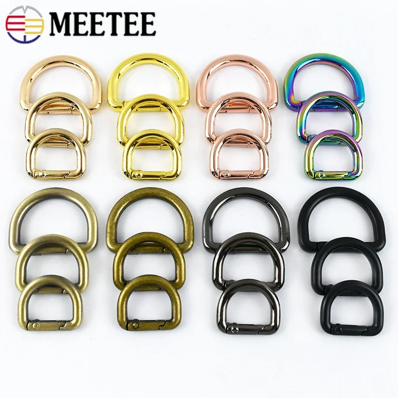 5/10Pcs 16/19/25mm D Ring Spring Coil Metal Buckles Kaychain Openable Rings Snap Hook Ribbon Strap Carabiner Clips Accessories