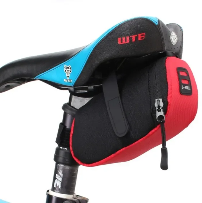 Mountain Bike Saddle Bag With Tail Light Road Bicycle Seat Cushion Tail Rear Pouch Folding Outdoor Riding Accessories Waterproof