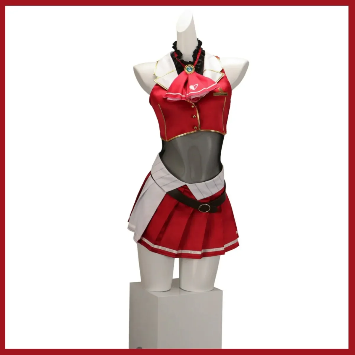 Virtual YouTuber Houshou Marine Cosplay Costume VTuber Hololive Captain Coat Red Skirt Hat Wig Woman Sexy Carnival Party Suit - view 5