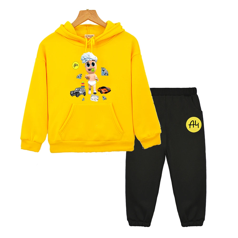 

Merch A4 Hooded Sets kids boutique clothes Autumn Fleece sweatshirt Jacket pullover Влад Бумага А4 Anime hoodie for boy and girl