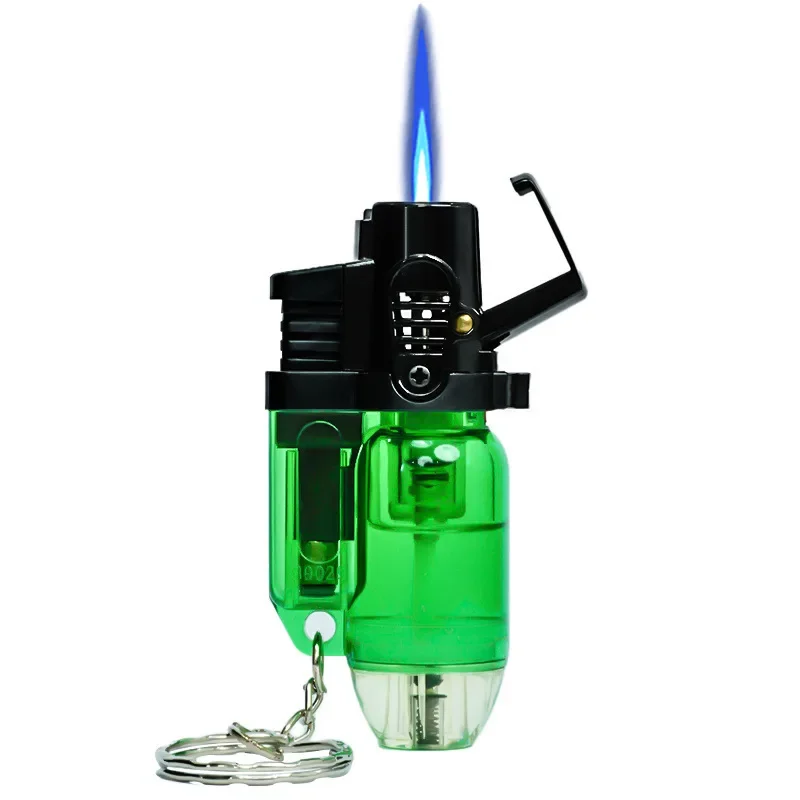 Windproof Jet Flame Torch Lighter Refillable Butane Gas Lighter Flame Ignition Tools with Keychain for Easy Portability Kitchen