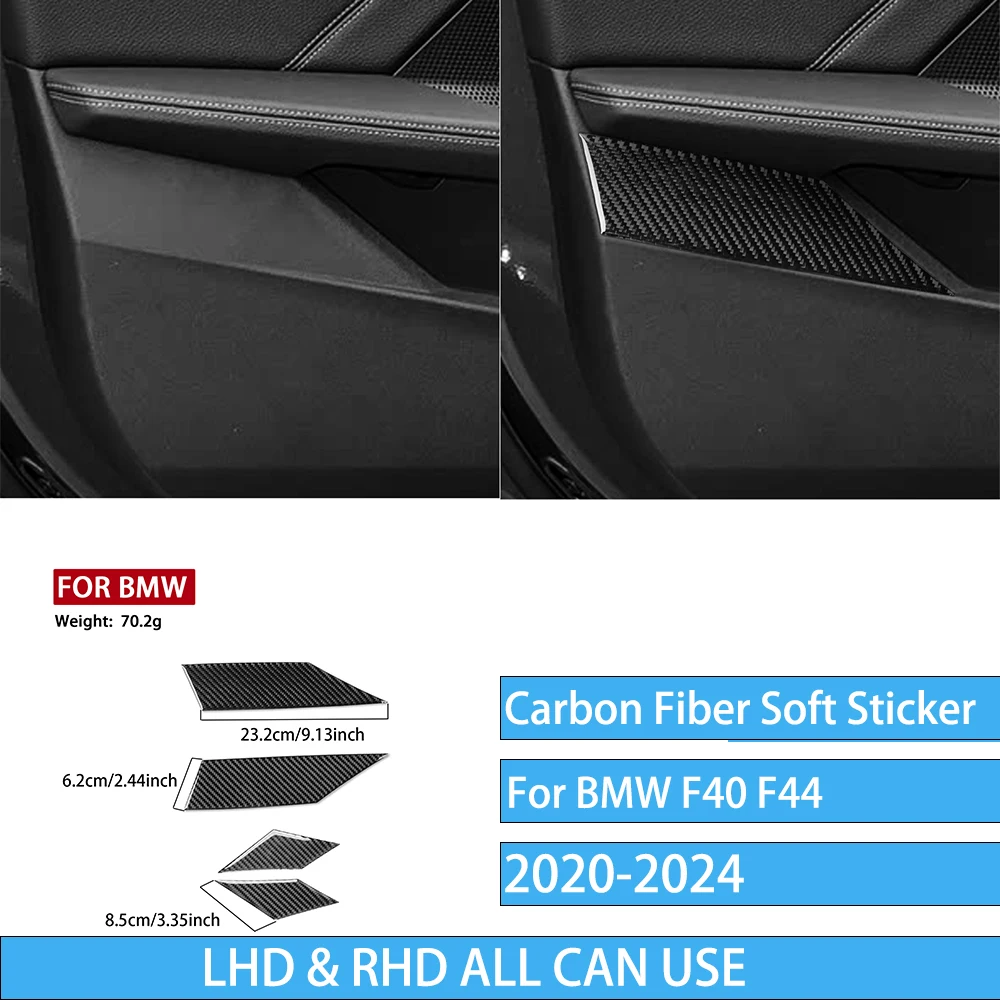 Echte carbon fiber auto-accessoires zwarte trim cover zachte sticker voor BMW 1/2 Serie F40 F44 2020 2021 2022 2023 2024 - afbeelding 1