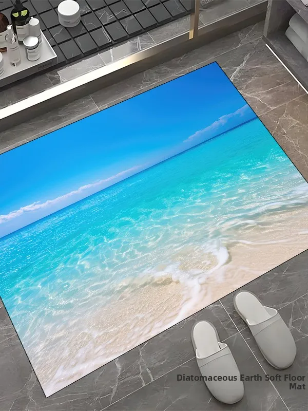 

Blue Ocean Sle Silicon Dendroid Mat Absorbent Non-Slip Entrance l Batoom Home Use Rug Rectangular Cusizable Floor Mat