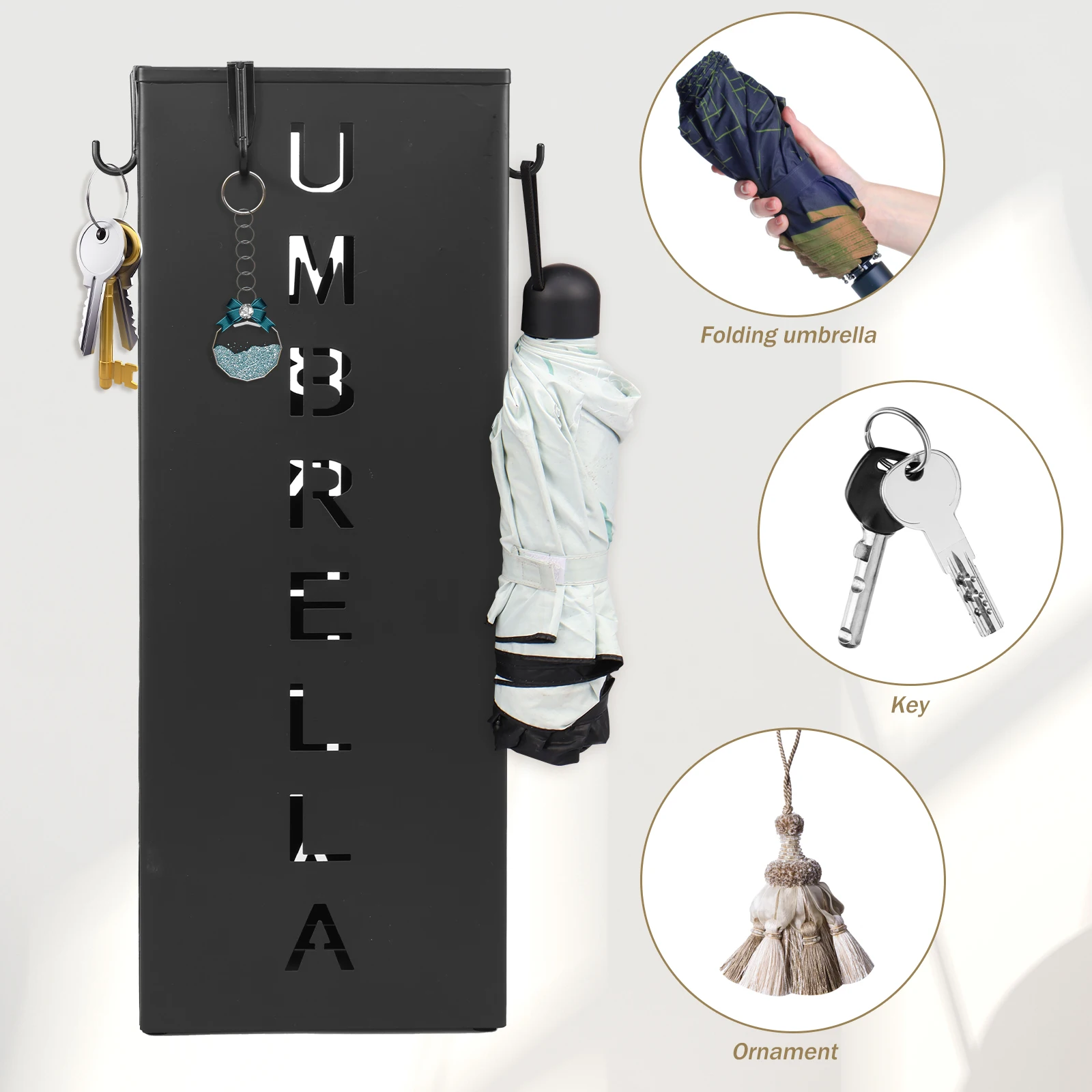 Umbrella Storage Bucket Metal Umbrella Holder Multipurpose Classroom Storage Wrought Iron Rain Rack Entryway Home Hotel