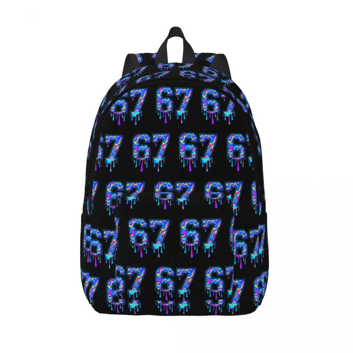 Swirl Six Seven Drip 67 Meme Backpack for Men Women Cool School Business Daypack Gen Alpha Slang College Canvas Bags with Pocket