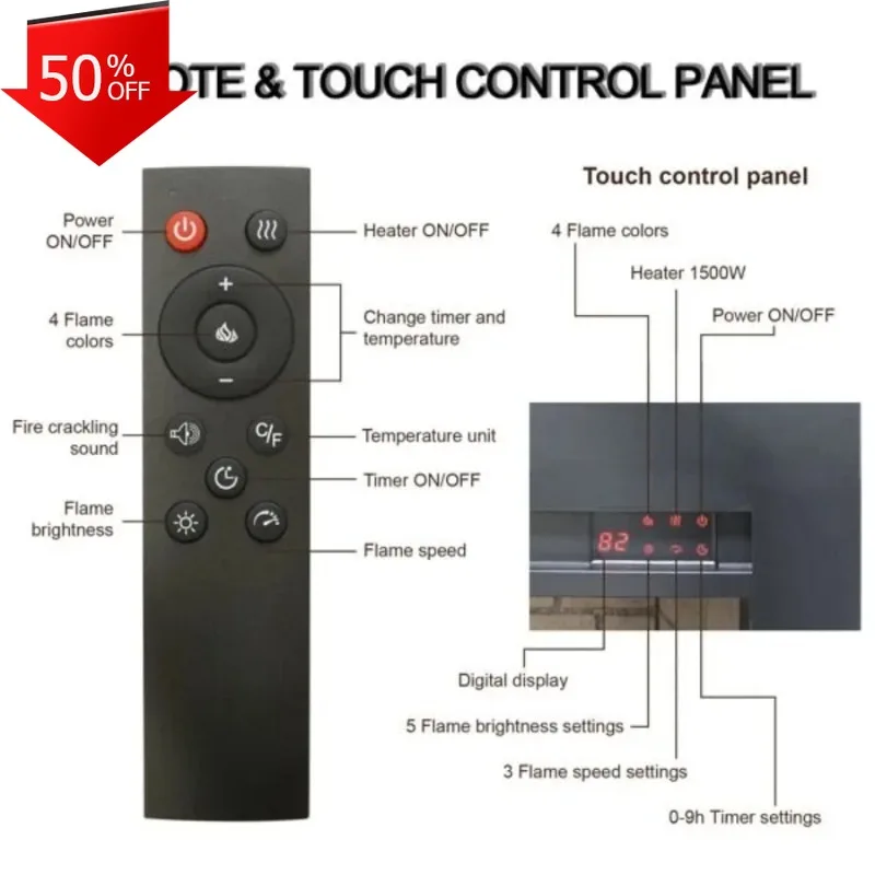 Estufa de leña, chimenea de biocombustible de fundición grande, hervidor eléctrico de imitación, calentador de agua eléctrico decorativo para carretera, unidad de Tv