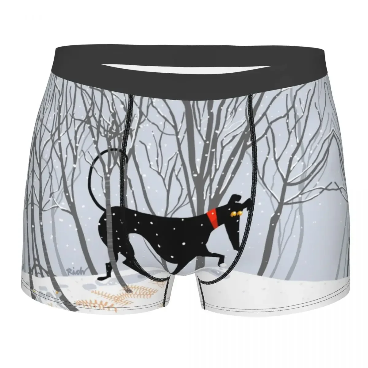 Custom Winter Hound Boxers Shorts Men Greyhound Whippet Sighthound Dog Briefs Underwear Novelty Underpants