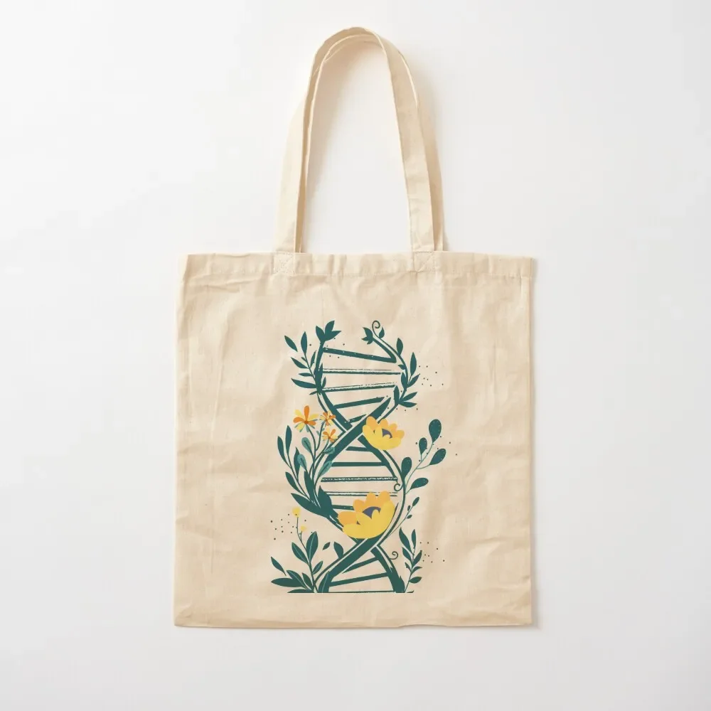 Floral Watercolor DNA flowers trees dna structure Tote Bag tote bag men tote bag screen