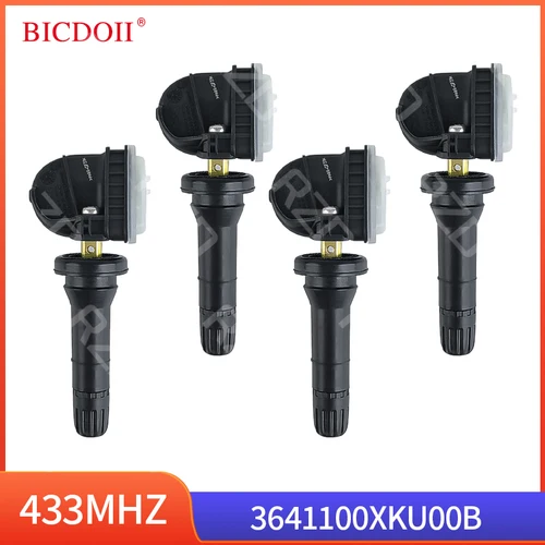 Juego de 1/2/4 Uds 3641100XKU00B Sensor de Monitor de presión de neumáticos de coche negro apto para Great Wall Wingle C30 5 6 7EV 2018-2020 433MHZ TPMS