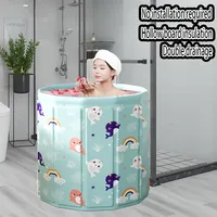 Inflatable Folding Large Bath PVC Portable Bathtub Folded Bucket Adult Tub Bathroom Thickening SPA Tubs for Adults