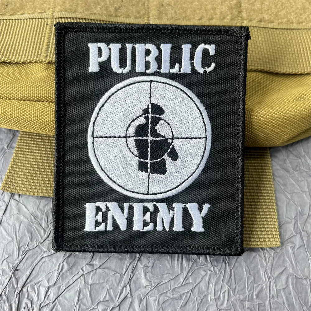 Public Enemy Target Practice Embroiderd Patch on Clothes Military Tactical Patches Backpack Hook and Loop Morale Badges