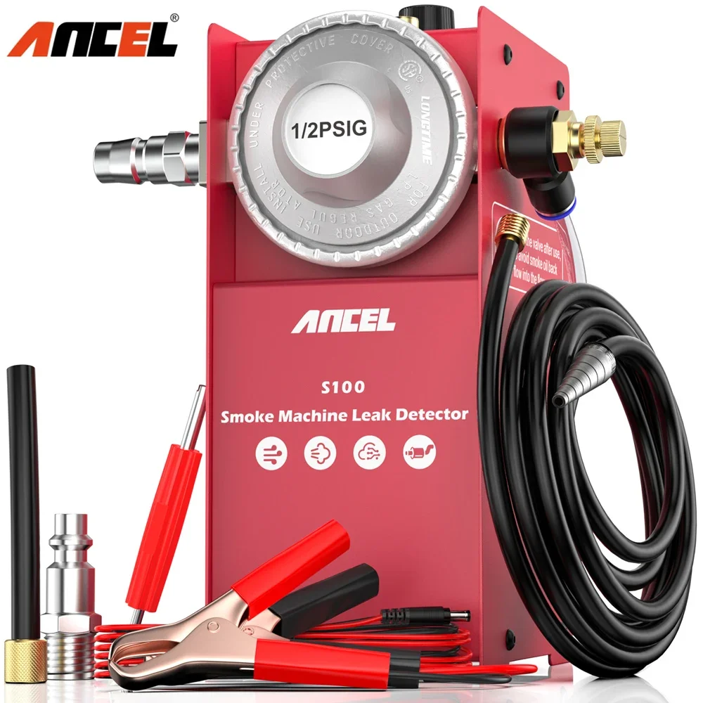 

ANCEL S100 Automotive Smoke Machine Leak Detector Vacuum Leakage Diagnostic Tester Pipeline Fuel Leakage Detector Analyzer