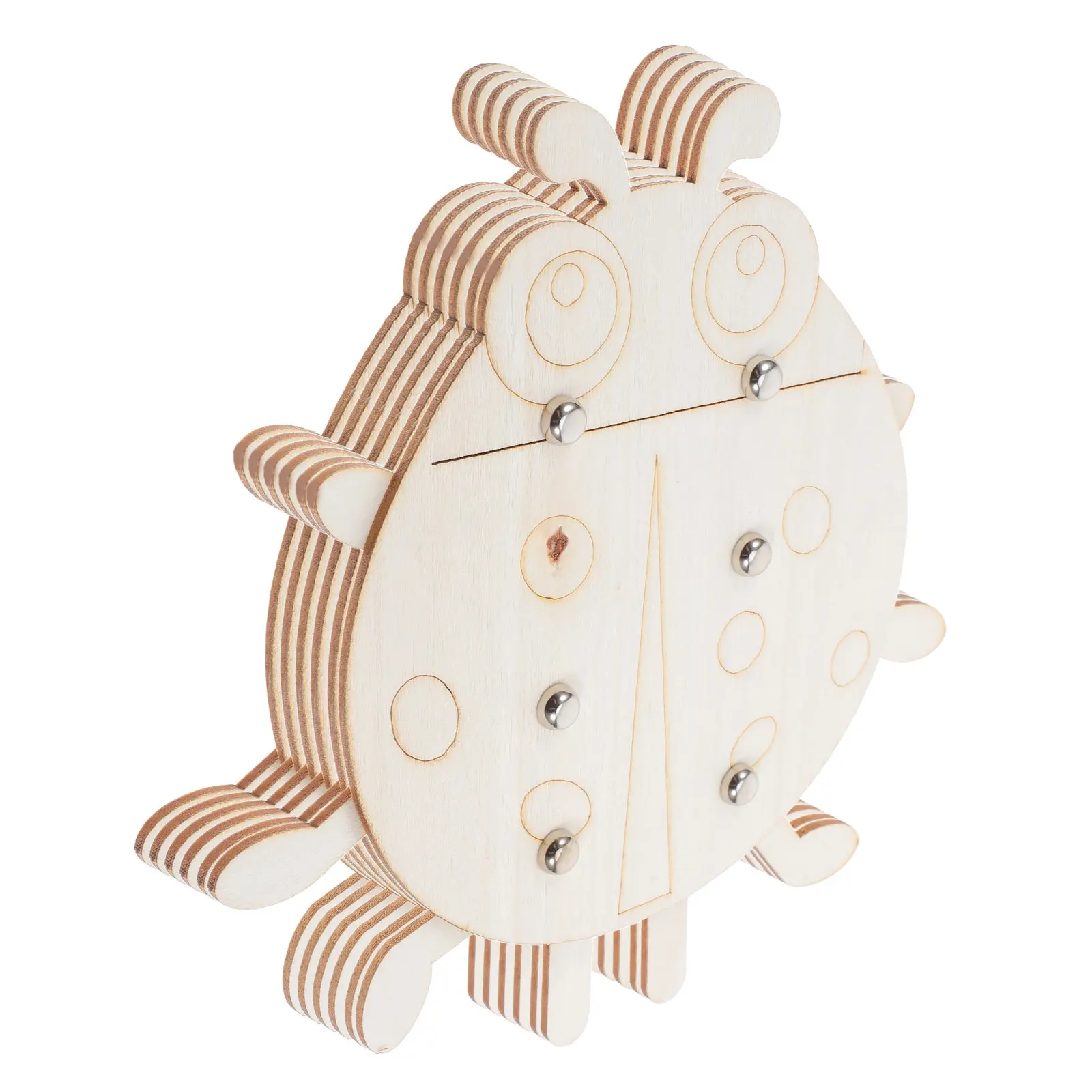 6Pcs Blank Wooden Ladybug Shapes Craft Set Childrens Creative Painting Activity Fine Motor Skills Development Classroom Holiday