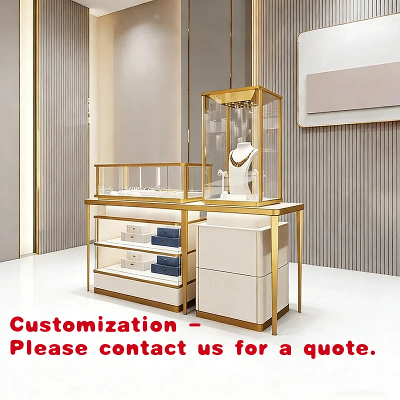 custom.Factory Direct Jewelry Display Cabinet Customized Cabinet Showcase with Gold Jewelry Whole Store Design