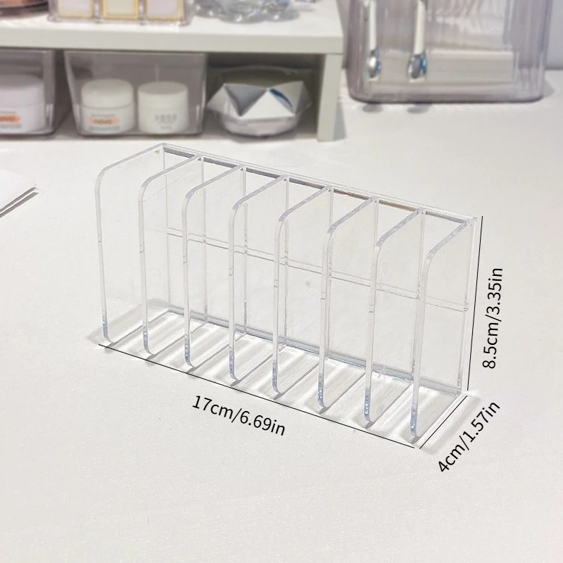 Makeup Organizer 7 Grid Transparent Plastic Cosmetic Storage Box Desktop Holder for Bathroom Vanity Dressing Table Home Office