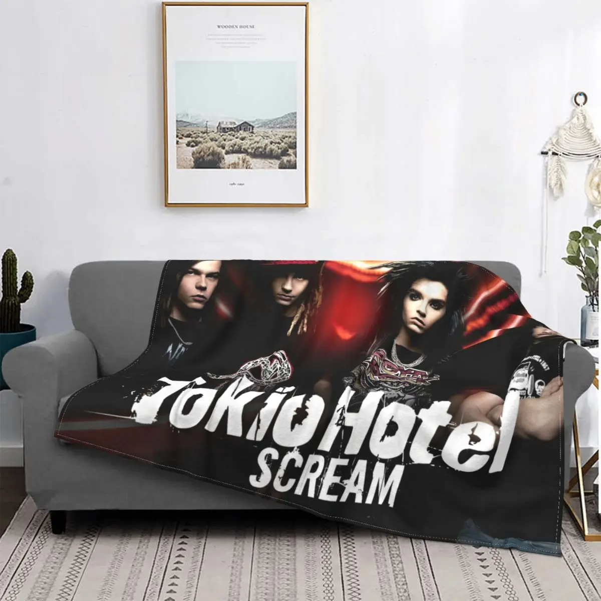 Tokio Hotel Band Blankets Fleece Autumn/Winter Portable Ultra-Soft Throw Blankets for Sofa Bedroom Bedspread