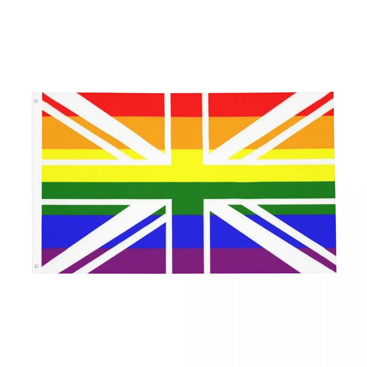 Rainbow Union Jack Flags Durable Indoor Outdoor Banner Lgbt Yaoi Boy Love 2 Grommets Hanging Decoration 3x5 FT