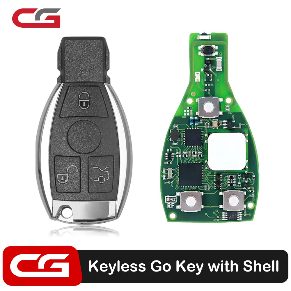 

CG MB 08 Version Keyless Go Key 2-in-1 315MHz/433MHz with Shell for Mercedes W164 W221 W216 from Year 2005-2010 Get 1 Free Token