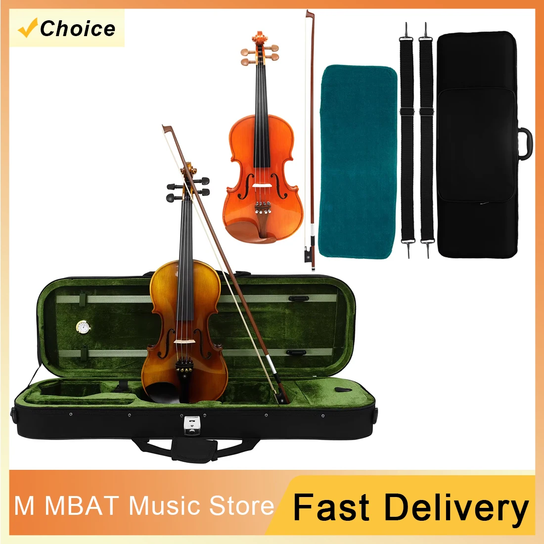 

AstonVilla Violin String Instrument AV-609/AV-610 4/4 Violin Made of Maple Wood Suitable for Beginner Performance and Practice