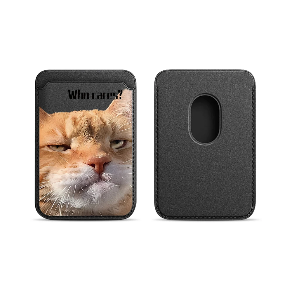 Kreatives Straßenkatzen-Leder-Kartenetui Handy-Kartenhalter für Magnetische Hülle Geeignet für alle iPhone Magsafe Karten-Handy-Rückentaschen – Detail 9