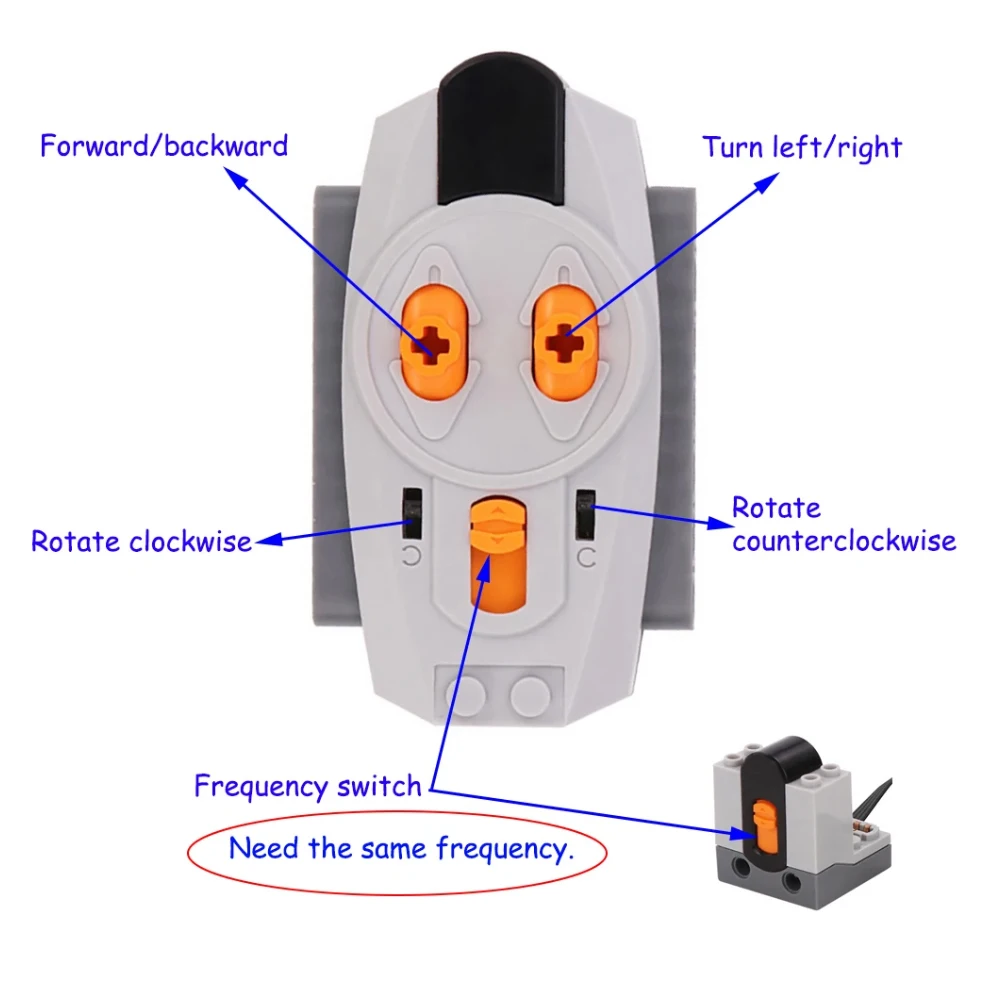 Para funciones de energía, piezas, bloques de construcción, Motor de pista de tren, caja de batería, receptor de Control remoto de velocidad