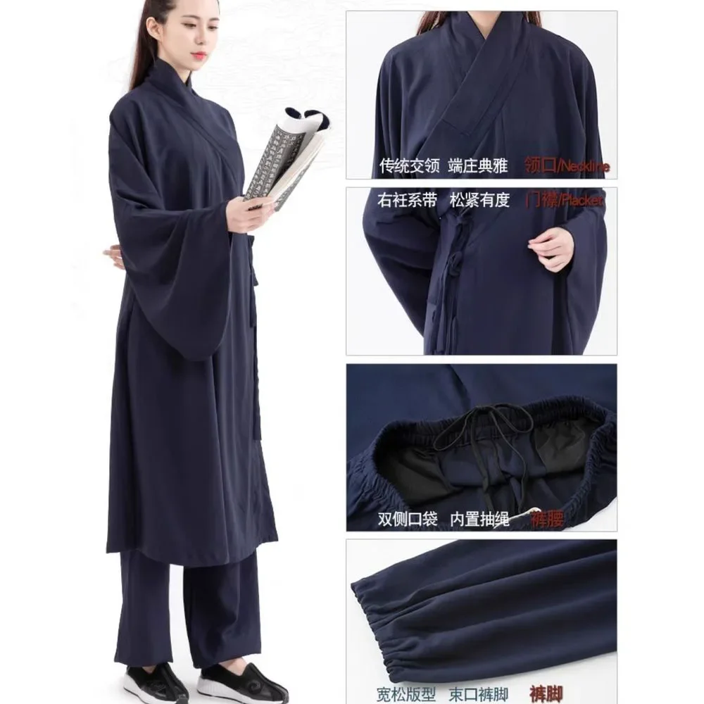 للجنسين الصيف عالية الجودة Wudang تاي تشي الدعاوى الطاوية رداء موحد زن شاولين الراهب الكونغ فو دعوى الووشو الملابس