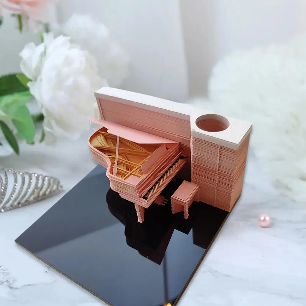 Piano 3d Memo Pad Creative Desk Calendar Unique Novelty Room High-Quality Material Gifts Student Decor ﻿ Carving Aethetic P T2E4